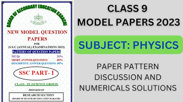 Model Paper of Class 9 Sindh Board 2023 - Physics