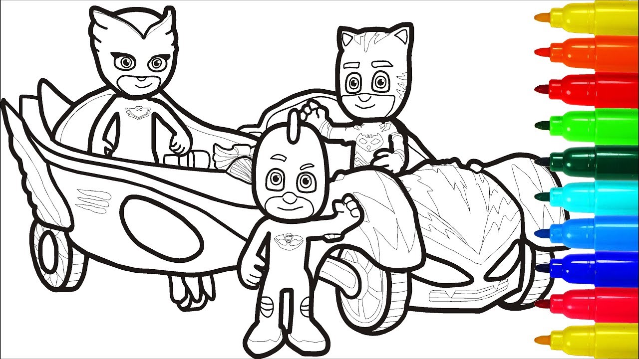 54  Pj Masks Coloring Pages Cat Car  Latest