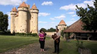 Chateaux de la loire. Medieval music In The Castle of Sarzay