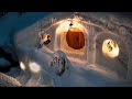 Building a giant snow dugout shelter  complete build warm winter sheltercamping in deep snow