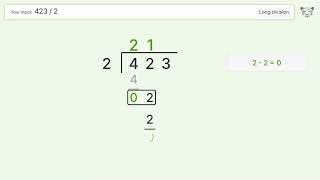 Long Division Problem 423/2: Step-by-Step Video Solution