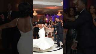 Bride and groom dance. #dancefloor #weddinggownideas #weddingdressideas #weddingdance #aiartwork