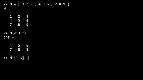 Extract some rows from a matrix in Matlab