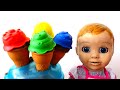 Colored ice cream for baby dolls