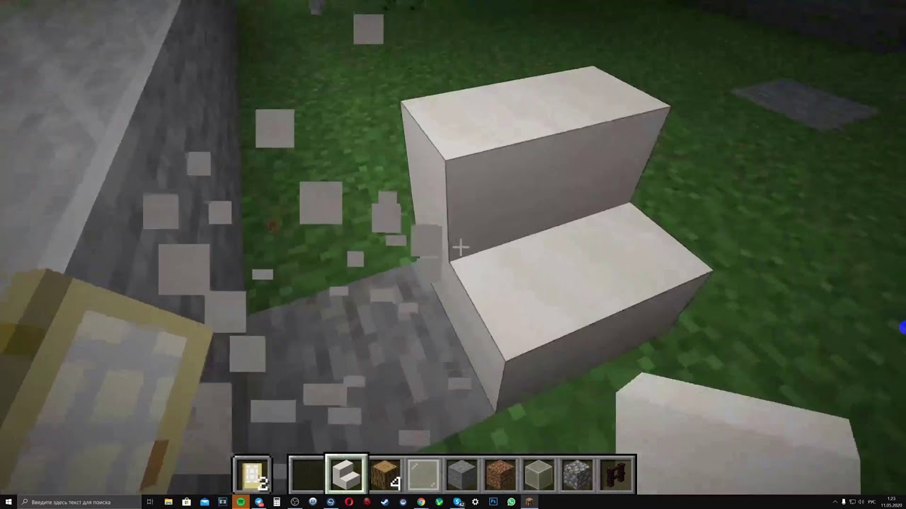 Алексей Шевцов делает ступеньки в Minecraft