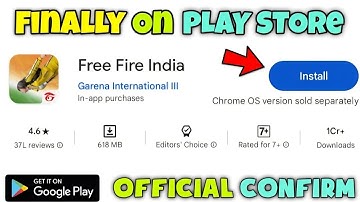 FREE FIRE INDIA 🇮🇳 FINALLY ON PLAY STORE Official Confirm 