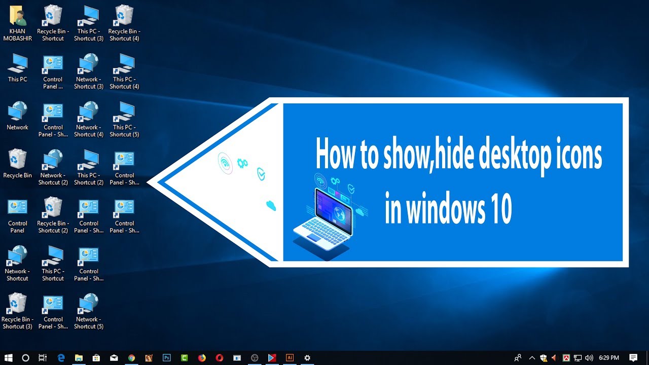 How To Show hide Desktop Icons In Windows 10 YouTube
