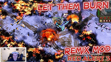 Let Them Burn , REMIX Mod , Red Alert 3 , 2v2 Vs Brutal Ai , Multiplayer Gameplay , 4K