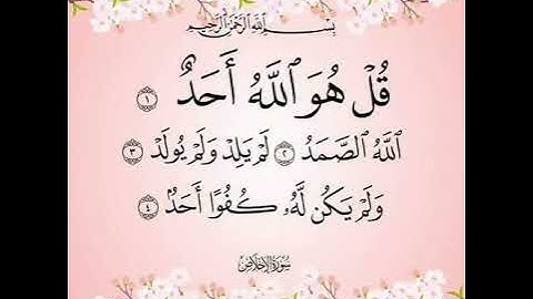 سورة  الإخلاص  (بصوت القارئ حمزة بوديب ) تلاوة هادئة