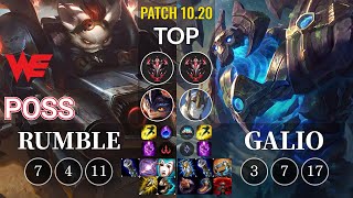 WE Poss Rumble vs Galio Top - KR Patch 10.20