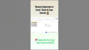 Remove Duplicates in Excel | Quick & Easy Tutorial 🧑‍💻 #excel #dataanlysis