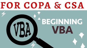 VBA (Visual Basic For Application) Excel in hindi | Excel VBA tutorial in hindi for COPA and CSA