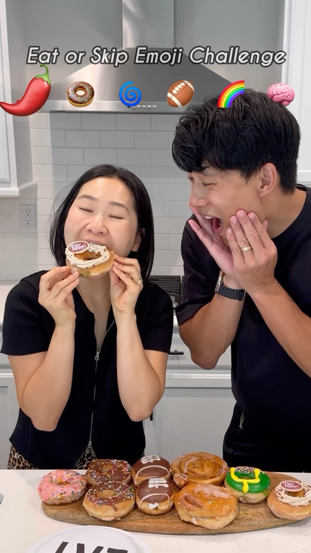 NFL DONUTS // Eat or Skip Emoji Challenge