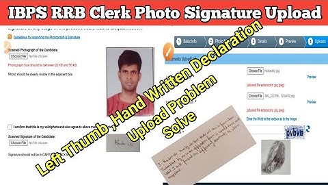 IBPS RRB Clerk 2023 Left Thumb Impression Hand Written Declaration Upload Problem Solve | IBPS Clerk