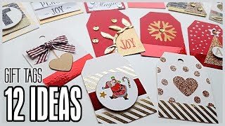 DIY Gift Tags - 12 Ideas - Easy &amp; Cheap using basic craft supplies