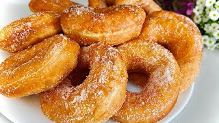 Just water, flour and yoghurt and prepare these delicious donuts! Fluffy, no eggs #asmr