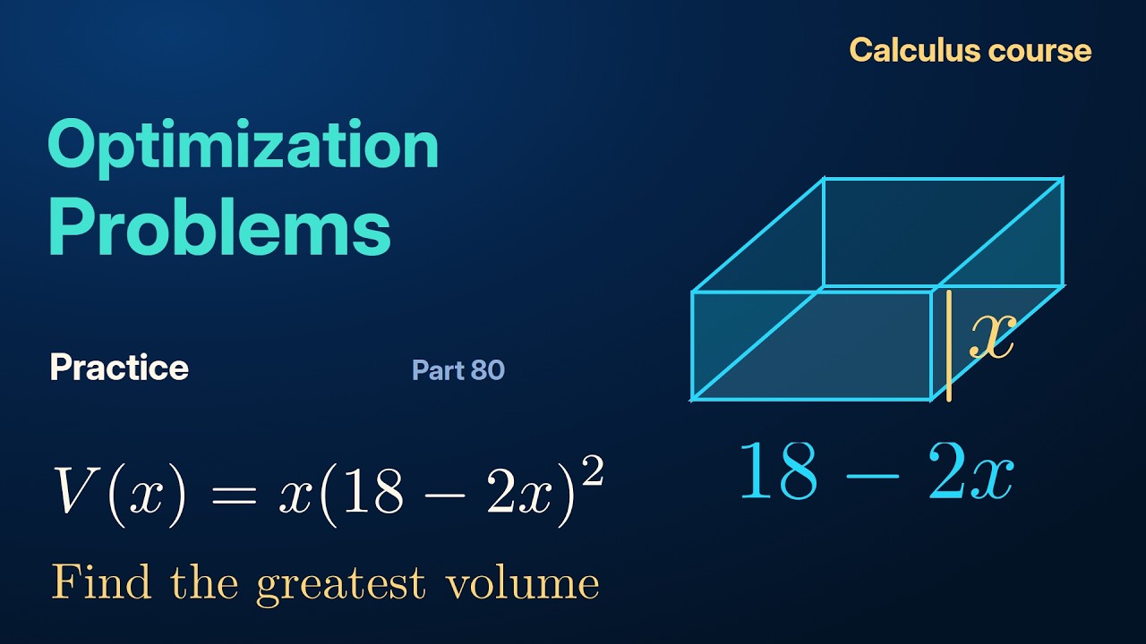 Optimization Problems | Calculus Course: Practice Part 80 - YouTube