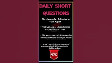 Daily Short Questions | Library Science Classroom | #shorts #libraryscience