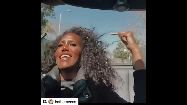 Mecca Randall rhyming in traffic. Los Angeles.