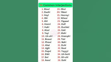 List of Common Interjections in English #englishgrammar #grammar