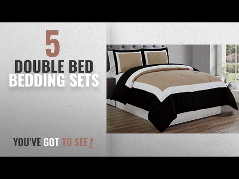 top-10-double-bed-bedding-sets-[2018]:-3-piece-taupe-/-black-/-white-goose-down-alternative-color