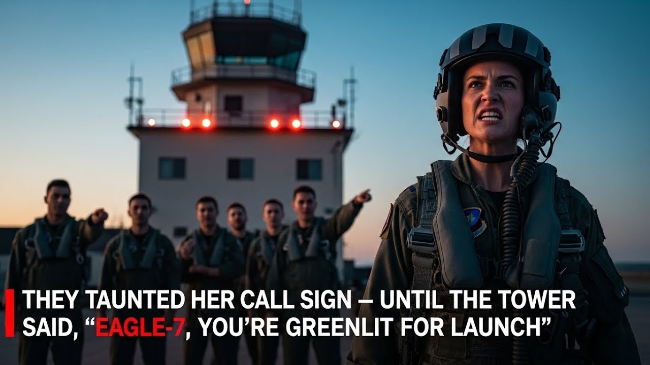 They taunted her call sign — until the tower said, “Eagle-7, you’re greenlit for launch.”