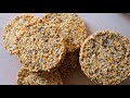 Oats Sesame Chia Seeds Crisps 燕麦芝麻奇亚籽薄脆，低脂减肥期零食，无油无糖