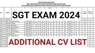 Sgt Exam 2024 Additional Cv List