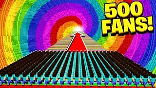 500 FANS vs WORLD'S BIGGEST RAINBOW DROPPER!