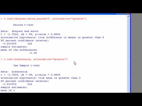 R project (espanol) - t Test pareado (Student's t)