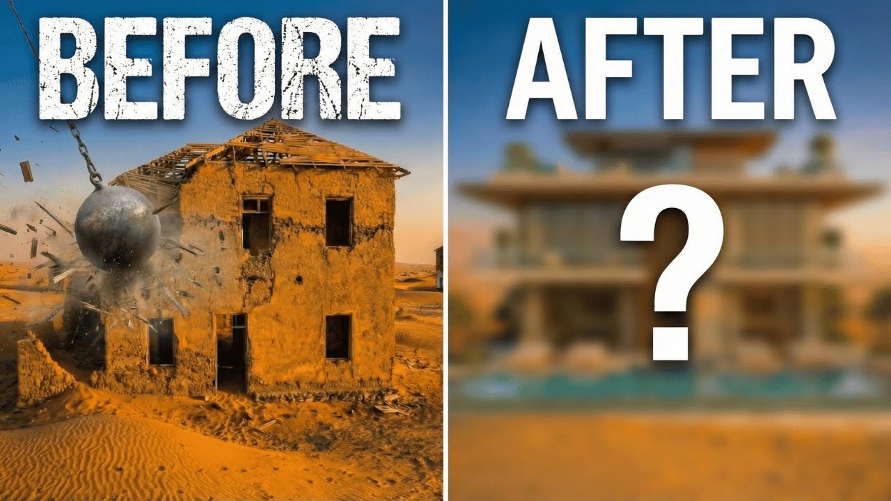 ASMR | Building a Modern Luxury Villa in the Desert (Ruin to Luxury)