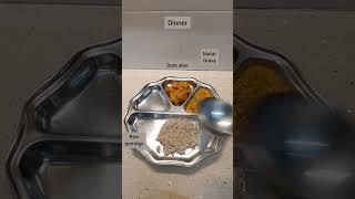 Dinner | Kashmiri Dum aloo | Matar Gravy | Rice porridge | Mango | Peas sabzi | Simple Homemade food