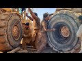 How Hardworking Guys Repair &amp; Fix Caterpillar Wheel Loader Big Tire Inner Tube Puncture