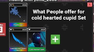 What do People offer for Cold Hearted Cupid Set? #roblox #survivethekiller #trading #giveaway