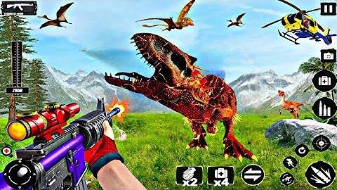 T-rex Dinosaur Shooting Game – Best Dinosaur Games – Android Gameplay