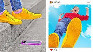 IDEAS CREATIVAS Y DIVERTIDAS PARA FOTOS DE CHICAS || Trucos HUM para fotos de Instagram por 123 GO!