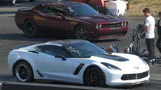 Corvette Z06 Vs Hellcat And Bmw - Drag Racing