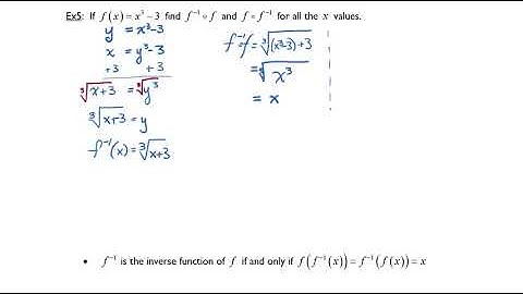 Inverse Functions Part 5 Composition To Prove the Inverse is the Inverse