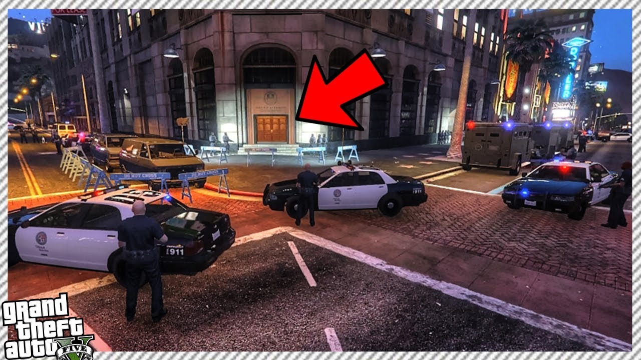 GTA 5 S.W.A.T POLICE TAKE BACK BANK! HUGE BANK ROBBERY WITH HOSTAGE ...