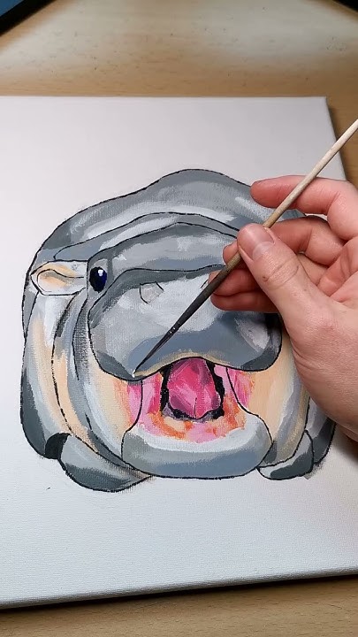 how to paint moo deng pt.2 #moodeng #hippo #christmas #coloring #cute # ...