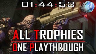 RESIDENT EVIL 3 Remake  All Trophies / Achievements in ONLY 1 Playthrough  01:44:53