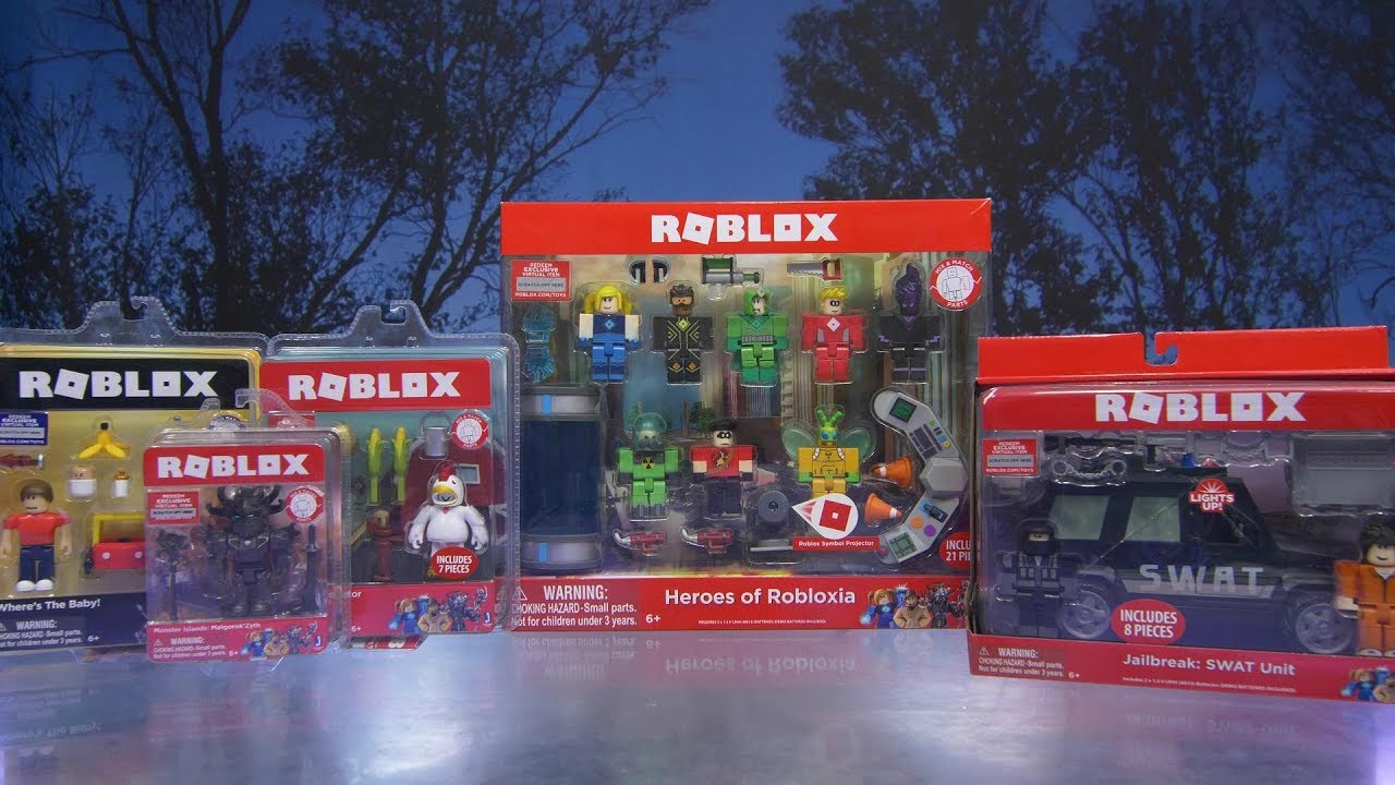 Huge Roblox Haul Unboxing Heroes Of Robloxia Jailbreak Swat Unit - checklist roblox toys in 2019 roblox birthday cake lego