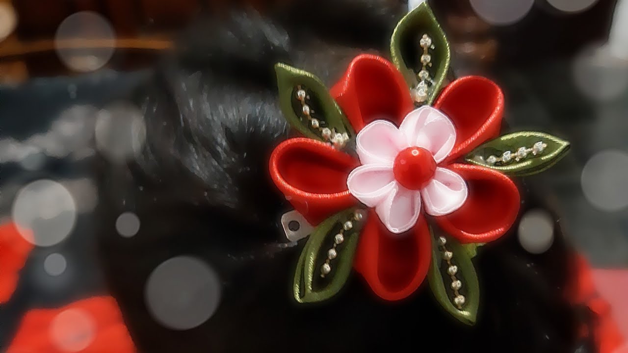 DIY Jepit Rambut dari Pita  Satin  Kerajinan  dari Pita  