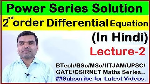 Series Solution of Differential Equation in Hindi (Part-2)