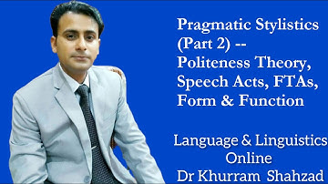 Pragmatic Stylistics (Part 2) -- Politeness Theory, Speech Acts, FTAs, Form & Function