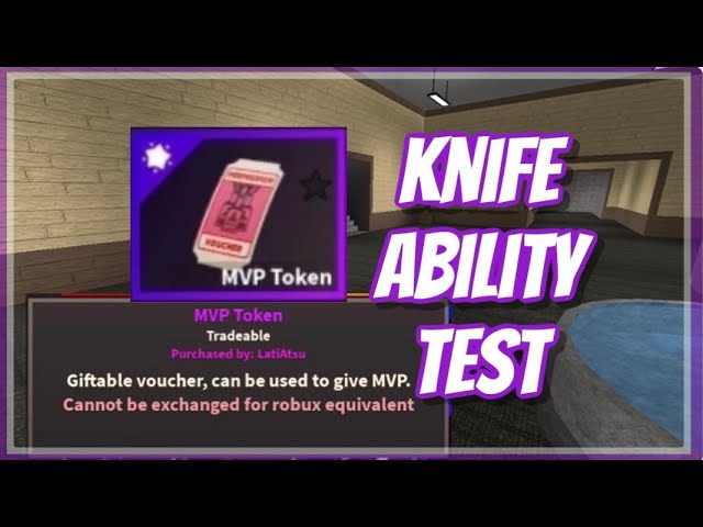 Token In Kat Knife Ability Test Roblox Youtube - roblox knife ability test value list