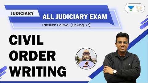 Civil Order Writing | Judiciary | Tansukh Paliwal | Linking Laws | Mains Judiciary Exam