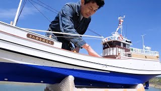 【国宝級ラジコン船爆誕】 博物館に展示してありそうな模型船がラジコンで水上を走り出す!! 明石型生船 ラジコン模型船オフ会 2022