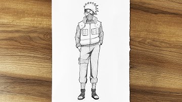 Kakashi drawing full body || How to draw Kakashi Hatake step by step