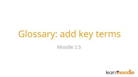 The glossary activity